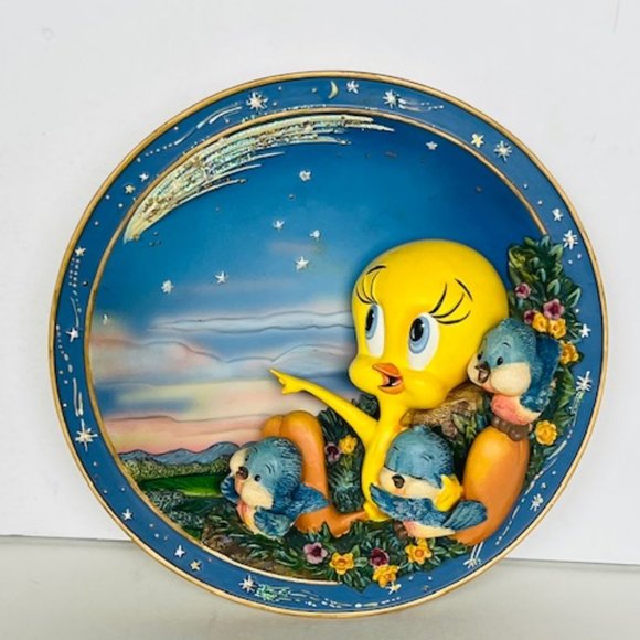 Tweety Bird Collector Plate Looney Tunes Figurine Bradford Exchange Wishing Star - Picture 5 of 5